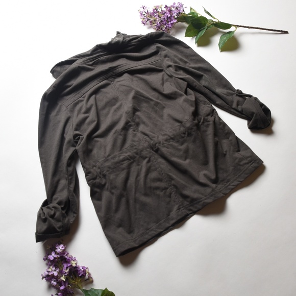 NWOT MAXIM STUDIO Olive Green Elastic Waist Top M - Picture 3 of 3